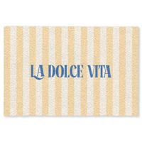 FUSSMATTE Blau – Gelb – Streifen – La Dolce Vita 120x80 cm - Hellgelb, Kunststoff (120/0.4cm) - MuchoWow