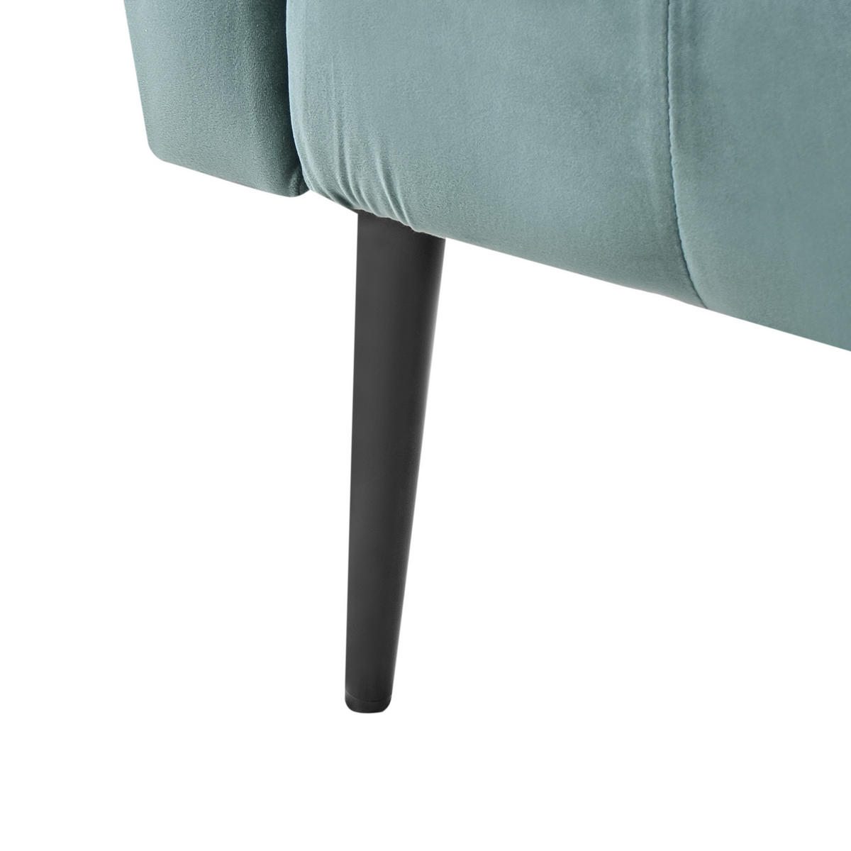 ČALOUNĚNÉ LEHÁTKO CHAISE LONGUE Sametová látka Modrozelené Nantilly - modrá/černá, textil (175/76/69cm) - Beliani
