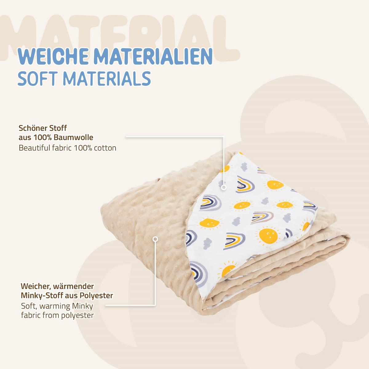 EINSCHLAGDECKE - Beige, Textil (84/84cm) - Joyz