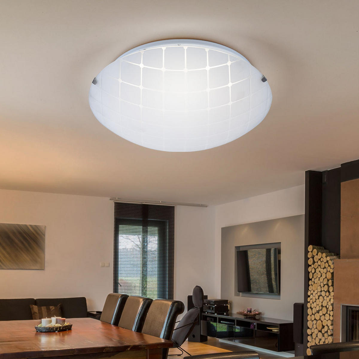LED DECKENLEUCHTE Metall Weiß 2er Set - Weiß, Glas (25/25/7.5cm) - Globo Lighting