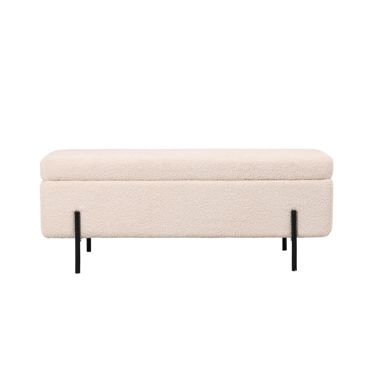 AUFBEWAHRUNGSBANK aus Bouclé, beige - Beige, Metall (110/40/45cm) - Giga Meubel