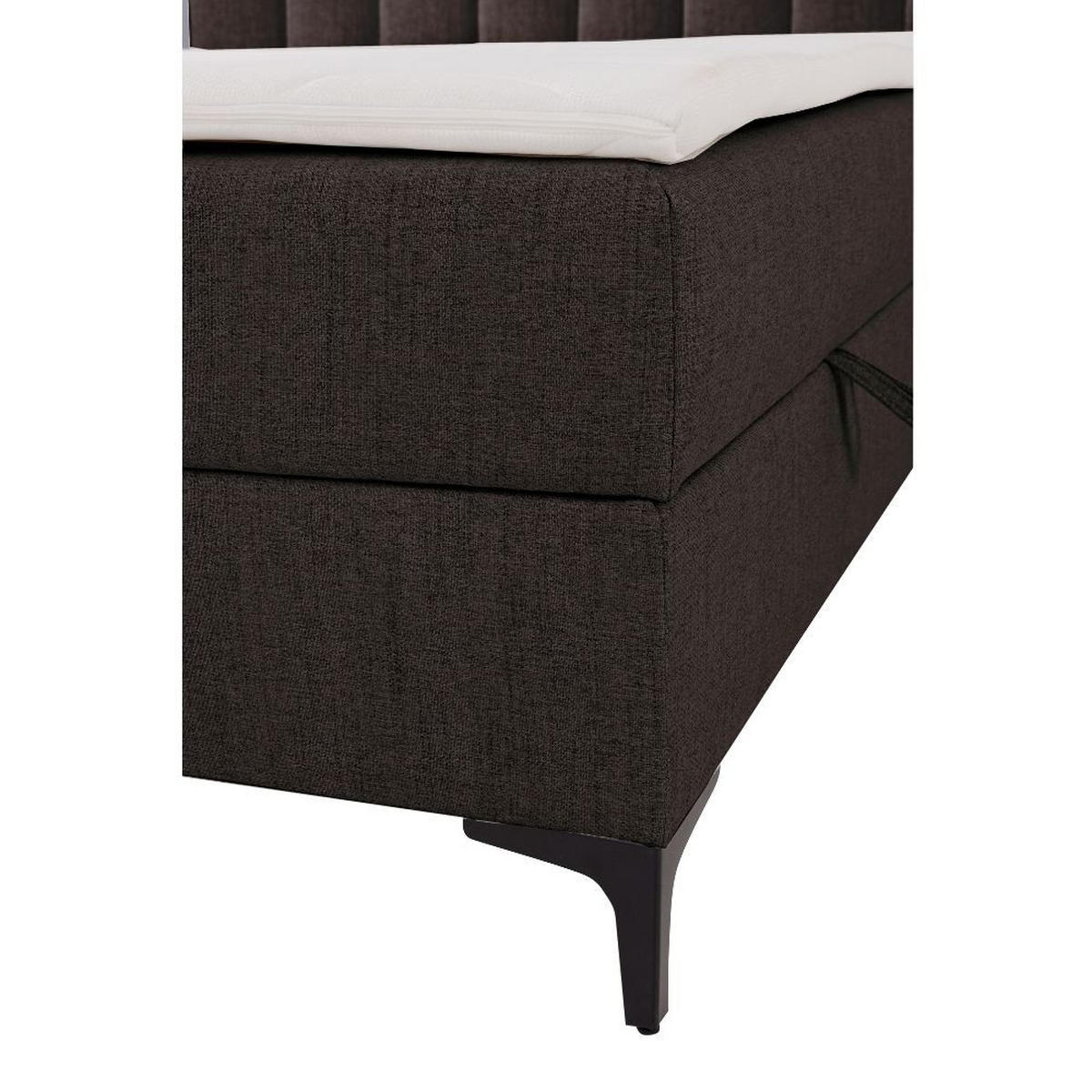 BOXBETT Siena mit Bonnelmatratze und Topper, 140x200, Braun - Schwarz/Braun, Holzwerkstoff/Kunststoff (140/200cm) - AN-Moebel 4u