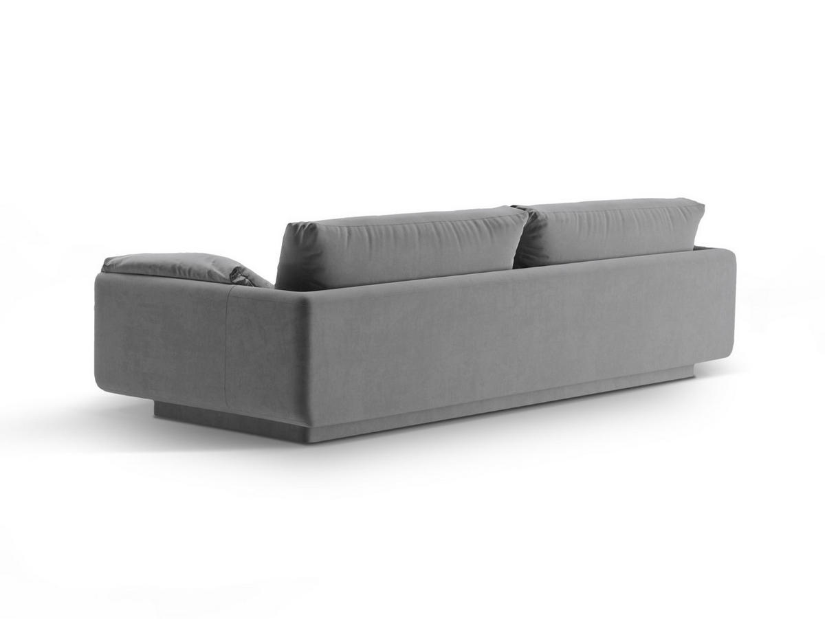 SOFA Torino aus Samt hellgrau 4 Sitzplätze - Hellgrau, Textil (250/83/103cm) - Micadoni