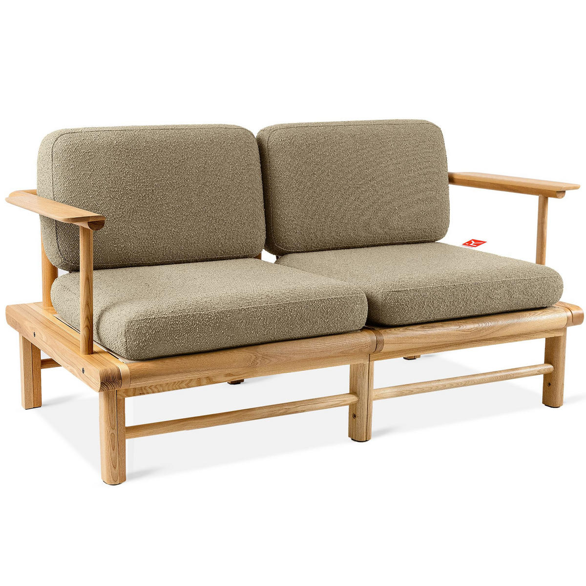 GARTENSOFA ATREDA 2-Sitzer - Beige, Holz/Textil (160/74/80cm) - KONSIMO®