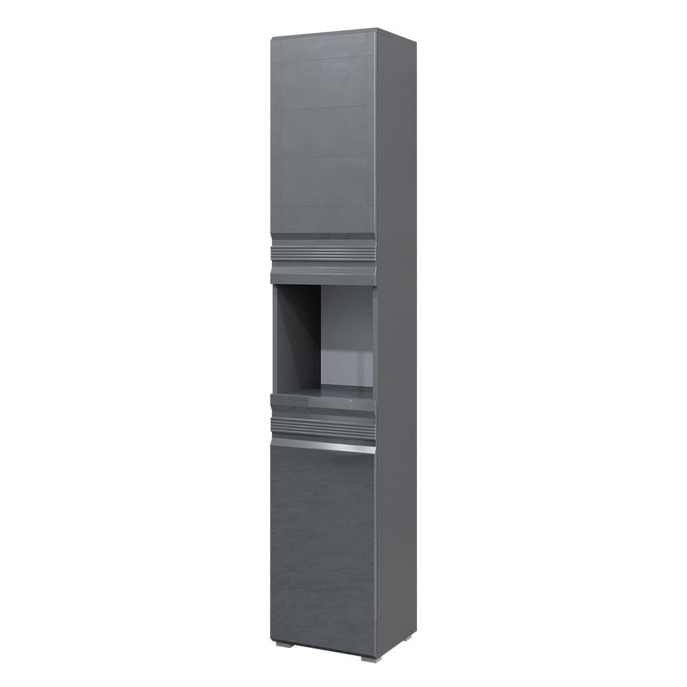 BADSCHRANK Freddy Anthrazit 36.4 x 190.5 cm - Anthrazit, Holzwerkstoff (36.4/190.5/31cm) - Vicco