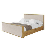 POLSTERBETT mit Bettkasten und Lattenrost, Boxbett mit Stauraum und Kopftei mit Matratze H3/H4 - ENZO10 120x200 Creme - Creme, Holzwerkstoff/Textil (120/200cm) - ALTDECOR
