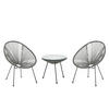 BALKONSET 2-Sitzer Rattan dunkelgrau Acapulco II - Dunkelgrau/Schwarz, Kunststoff - Beliani