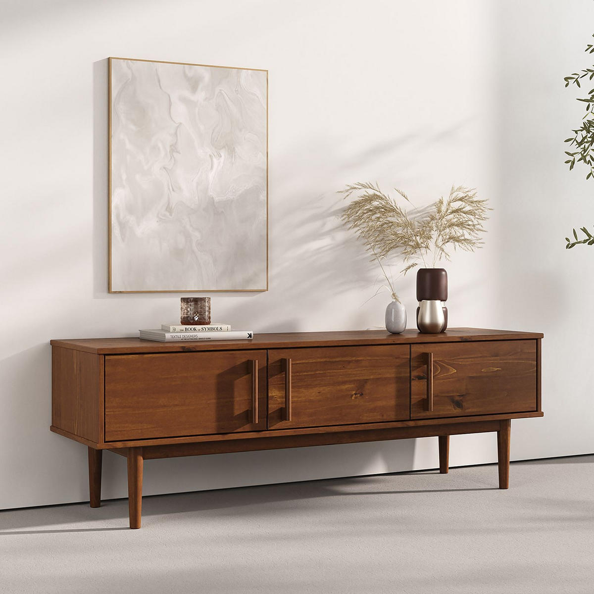 LOWBOARD TECCA Kastanie - Kastanienfarben, Holz (145/48/41cm) - IDIMEX