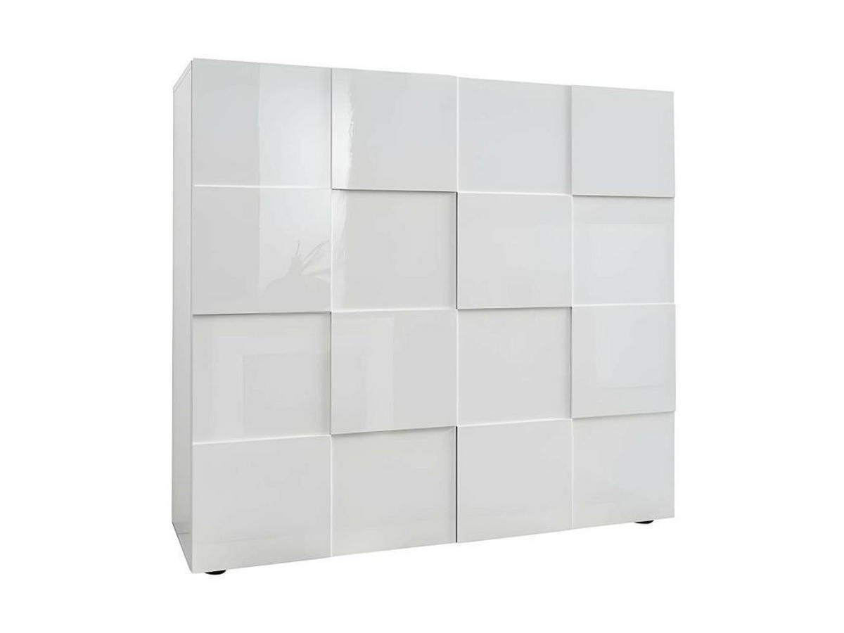 HIGHBOARD mit 2 Türen - Weiß lackiert - CALISTO - Weiß, Holz (42/111/121cm) - Vente-Unique