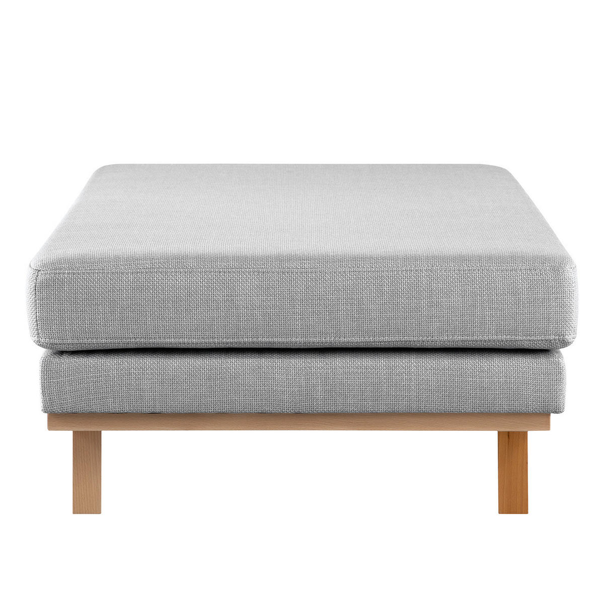 HOCKERBANK - Buchefarben/Hellgrau, Buchenholz/Textil (180/43/81cm) - home24