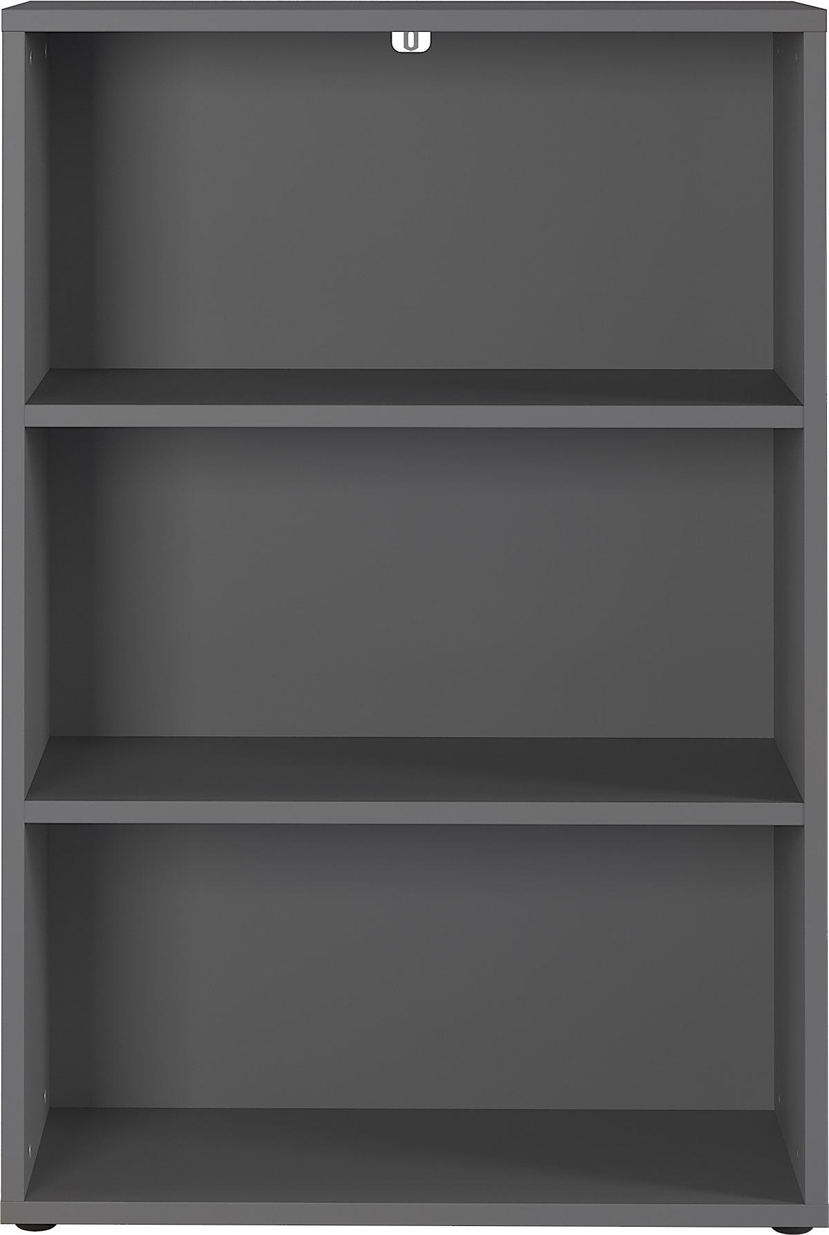 AKTENREGAL-UNIVERSAL FRANKFURT 80 cm | 3 Ordnerhöhen (2 Böden) | Graphit - Schwarz, Holzwerkstoff (80/120/40cm) - KADIMA DESIGN