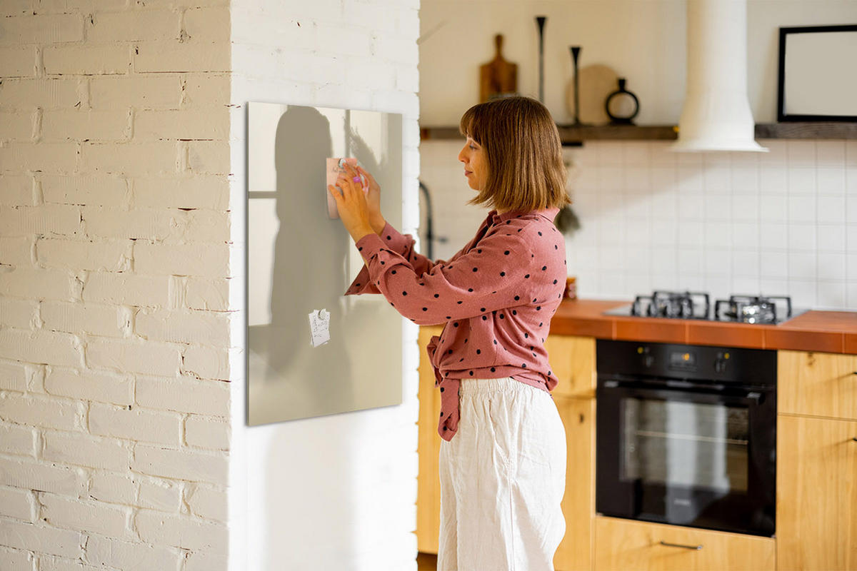 MAGNETTAFEL 60x90 Beige schwarzer Marker - Sandfarben, Glas (60/0.4/90cm) - TULUP
