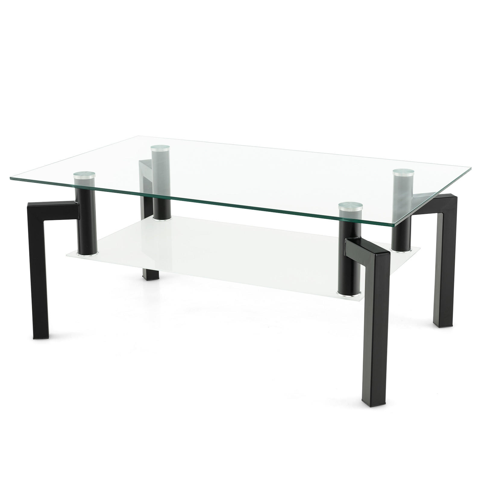 COUCHTISCH Transparent - Transparent, Glas (100/60/43cm) - COSTWAY