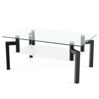 COUCHTISCH Transparent - Transparent, Glas (100/60/43cm) - COSTWAY