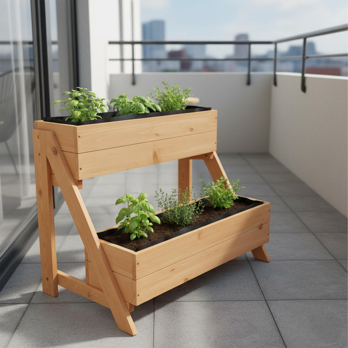 VERTIKÁLNY záhon - oranžová, drevo (62.5/51.5/44cm) - Relaxdays