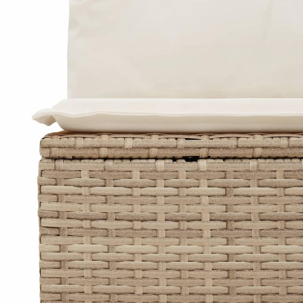 GARTEN-SOFAGARNITUR 4-teilig Mit Kissen Beige Poly Rattan - Beige, Kunststoff - vidaXL