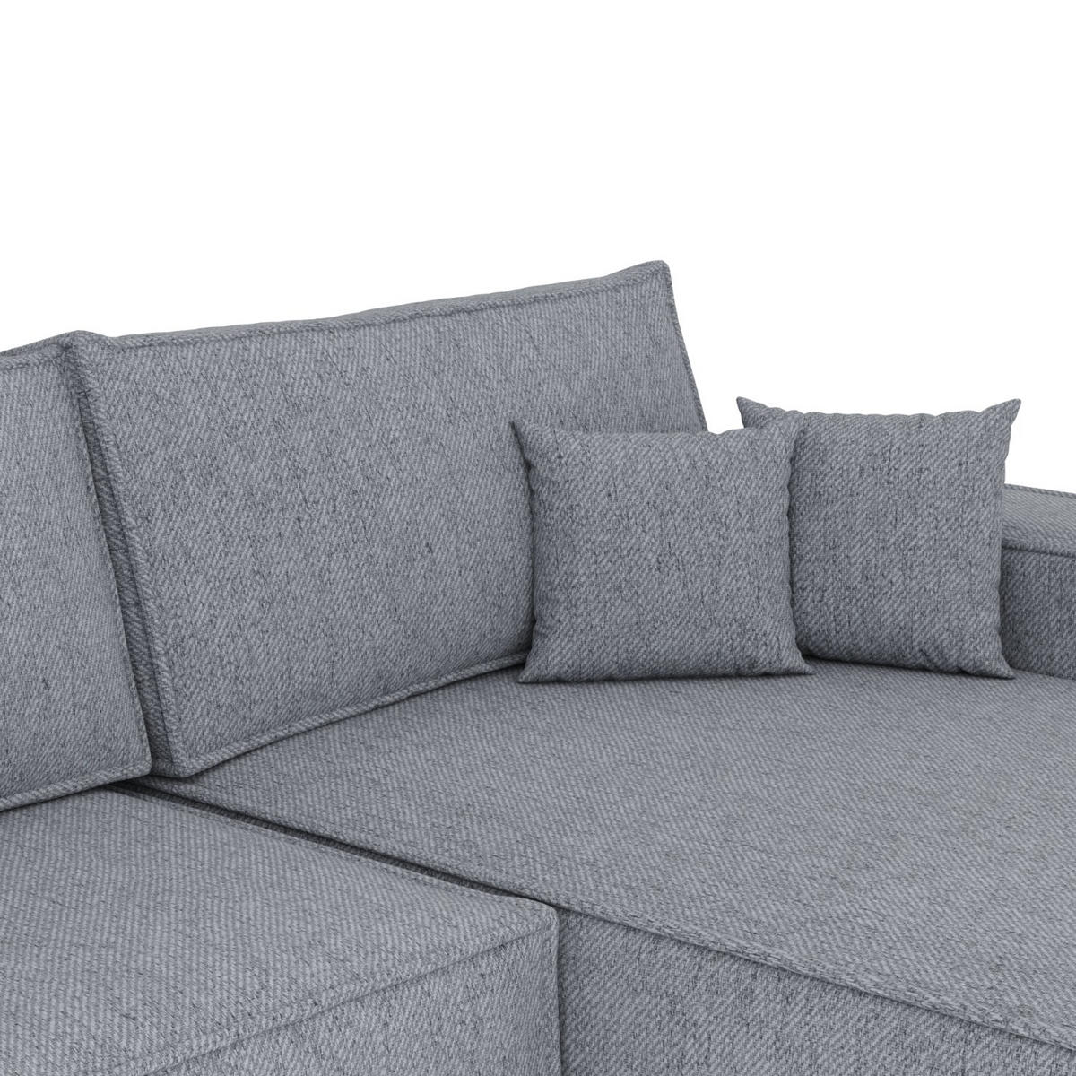 ECKSOFA TAURI mit Schlaffunktion Grau im Neve Stoff - Schwarz/Grau, Holz/Holzwerkstoff (294/185cm) - AltaBeds