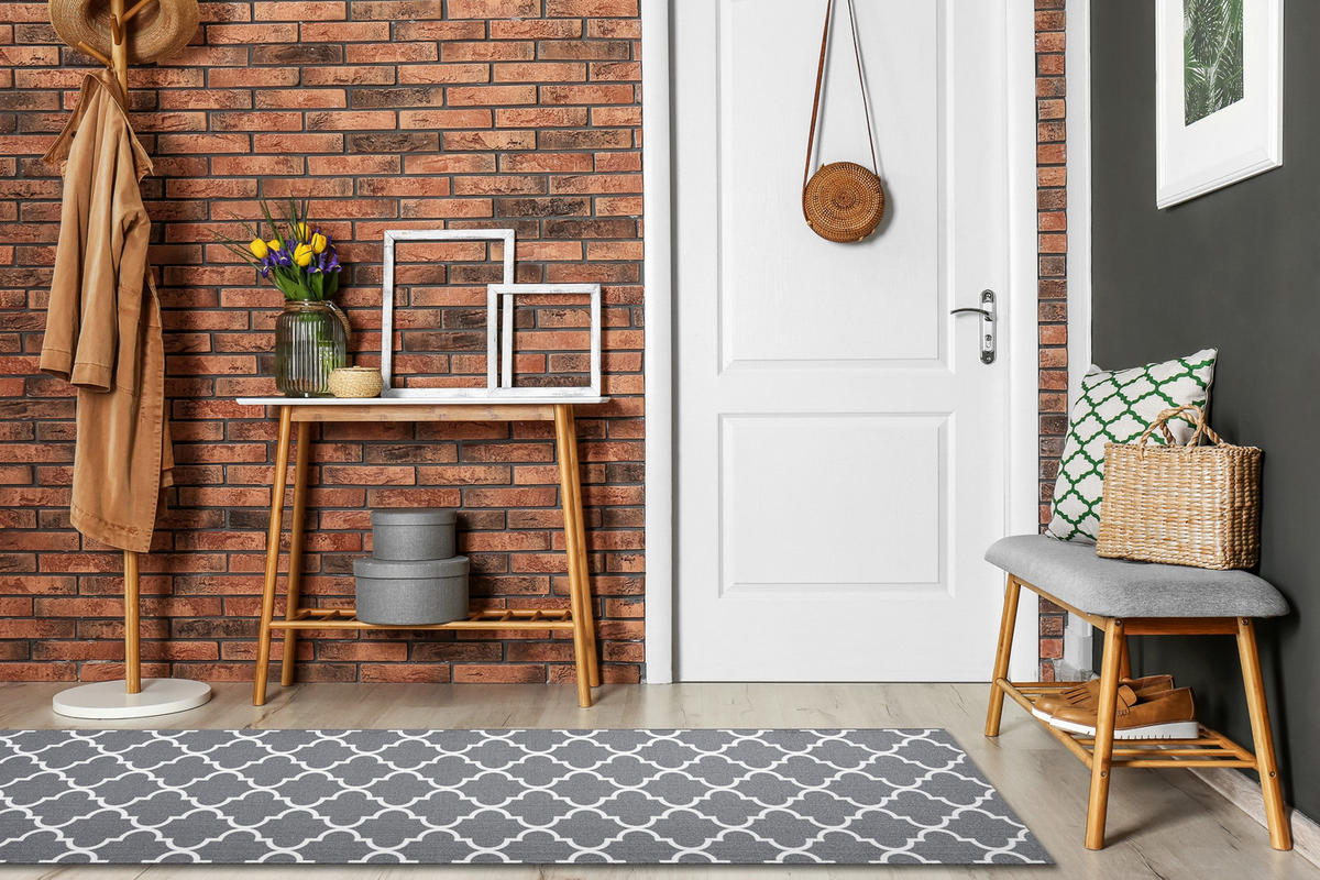 LÄUFER Antirutsch TRELLIS 80/440 cm - Grau, Textil (80/440cm) - rugsX