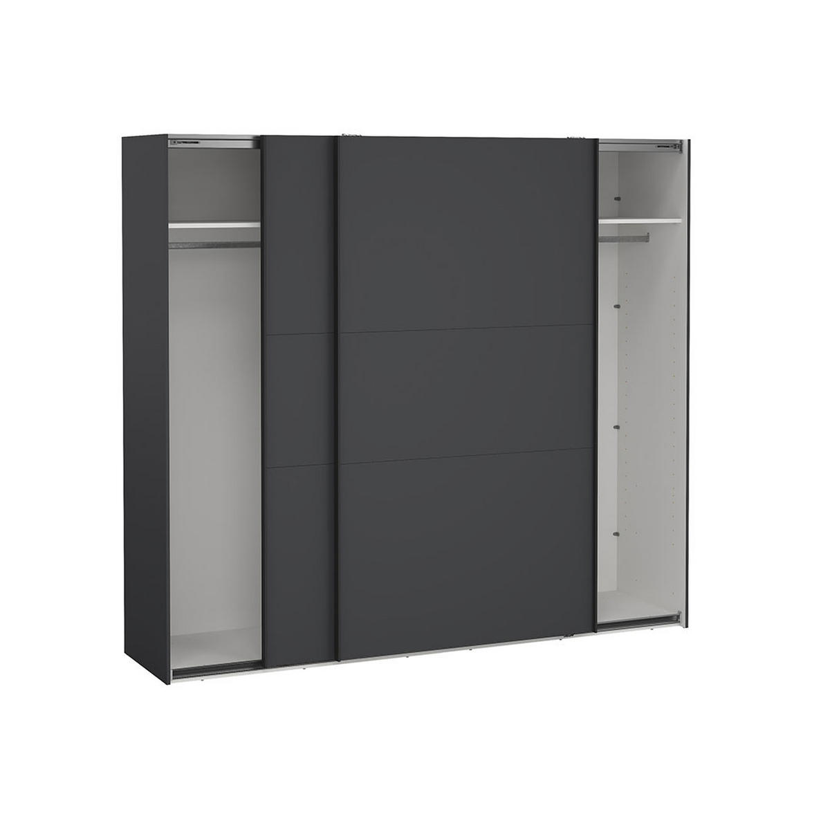 SCHIEBETÜRENSCHRANK, Como, Grau, Holzwerkstoff, 244 x 67 x 221 cm - Grau, Holzwerkstoff (244/221/67cm) - ebuy24