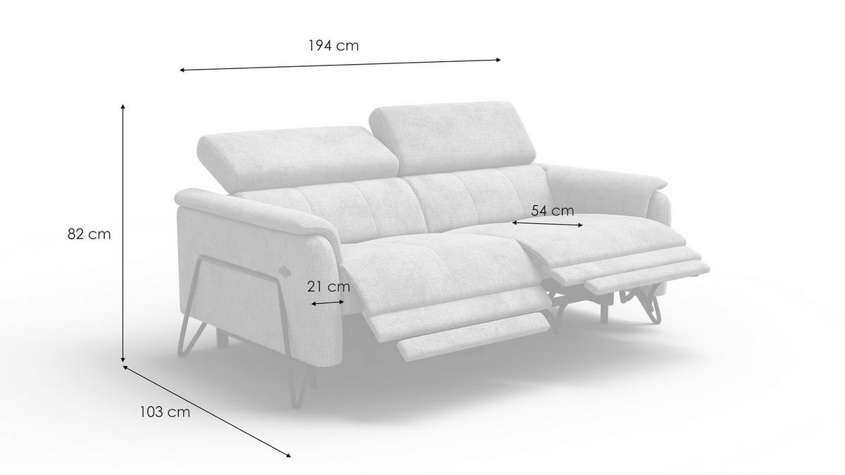 RELAXSOFA RODEN 3-Sitzer, beige - Beige, Holz/Textil (194/82/103cm) - Courtois Laville