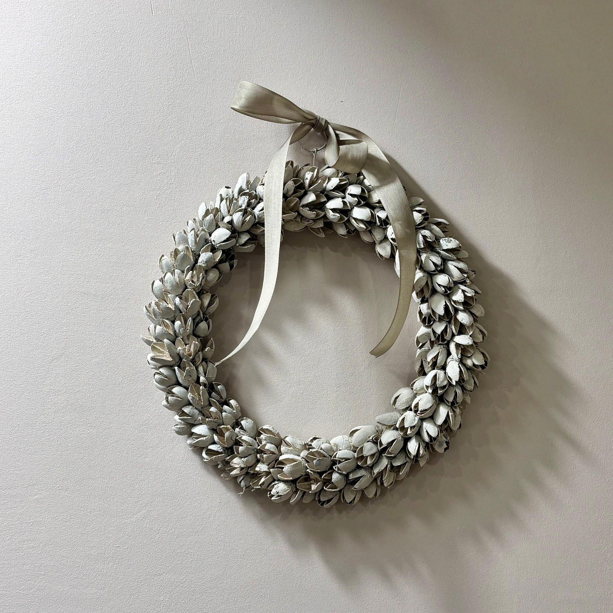 TROCKENBLUMEN Bakulikranz dünn Beige - Beige, Naturmaterialien (3cm)