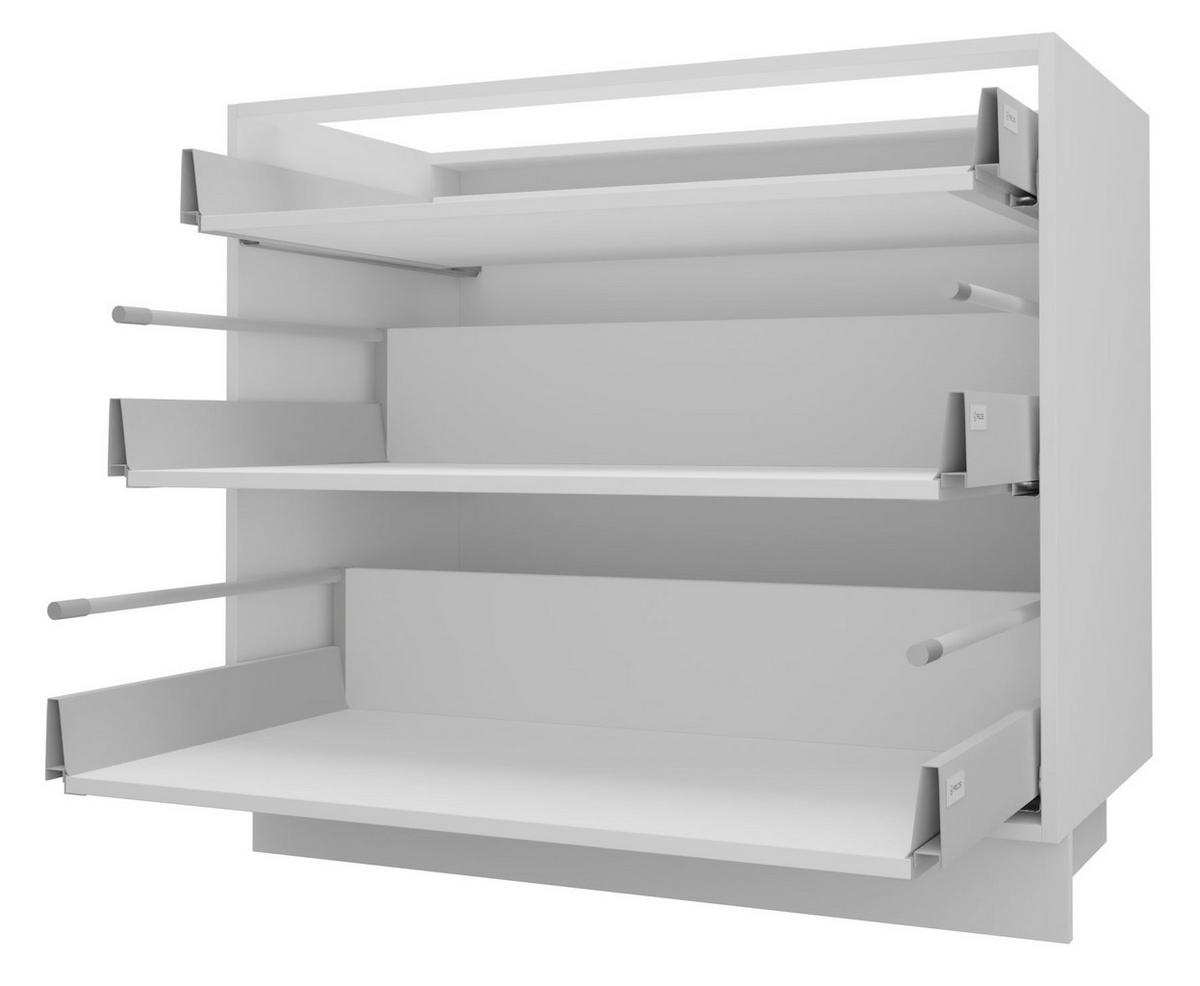 SCHUBLADENUNTERSCHRANK Bari D3/90 Weiß / RAL 7040 fenstergrau 90 / 50 / 82cm REJS Vollauszug - Weiß/Grau, Holz/Holzwerkstoff (90/82/50cm) - Feldmann-Wohnen