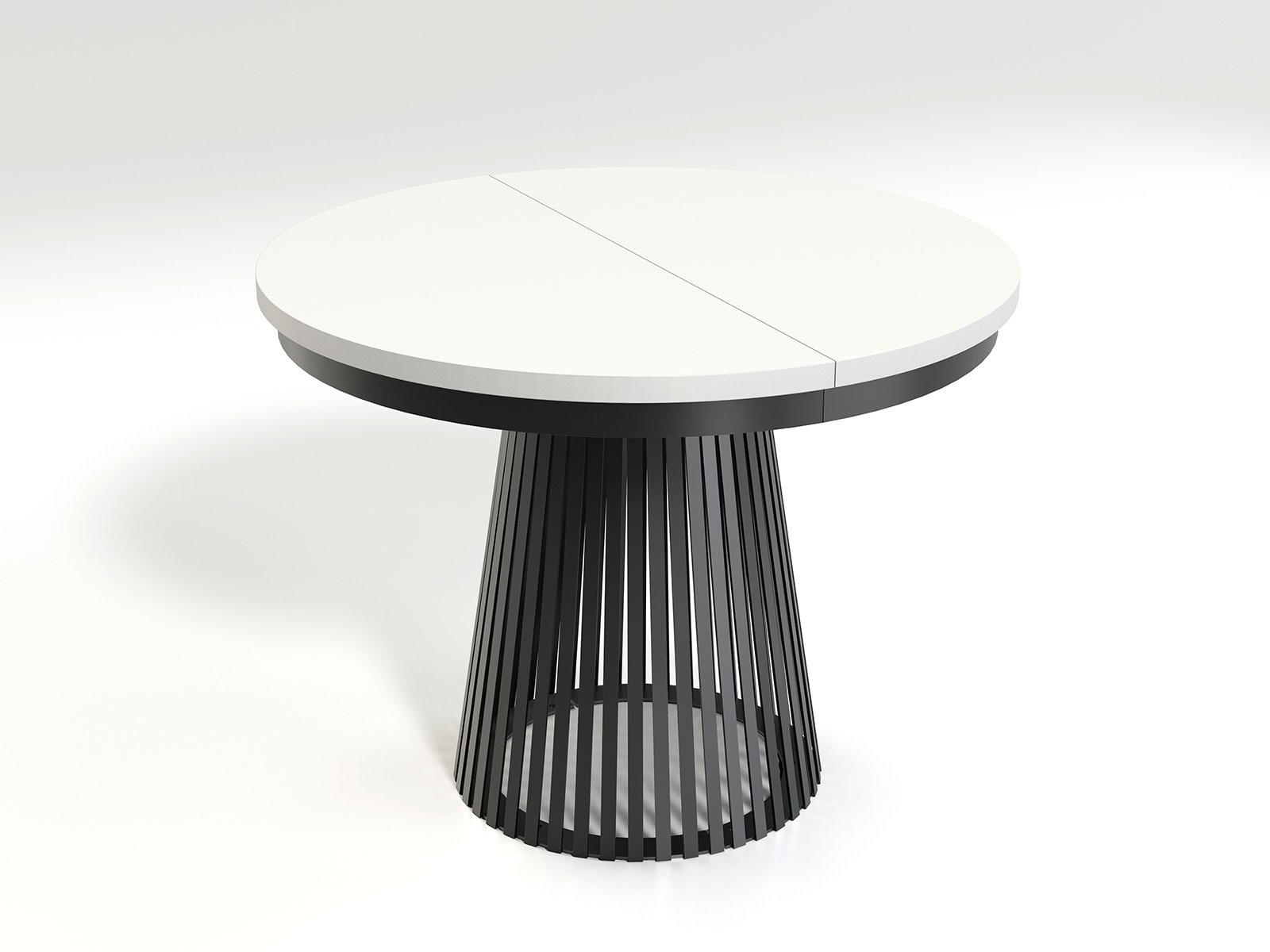 Masseno Esstisch Weiß, Schwarz 100x76.6x100 cm