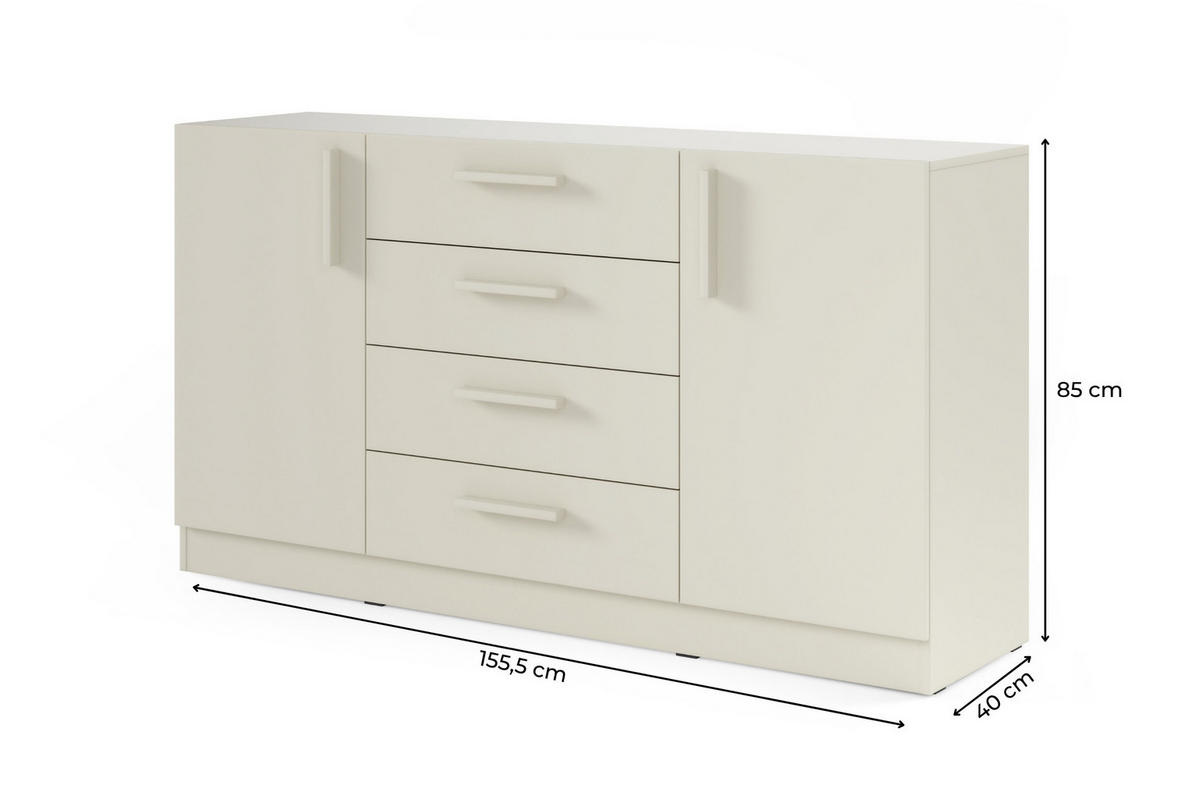 KOMMODE BRISSO BRK1 155,5/85/40 cm in Kaschmir - Kaschmir, Holzwerkstoff (156/85/40cm) - Deine Möbel 24