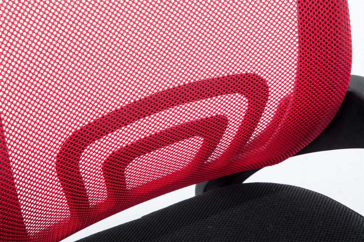 BÜROSTUHL Genf mit Netzbezug, Rot - Rot, Kunststoff/Textil (56/100/54cm) - TPFLiving