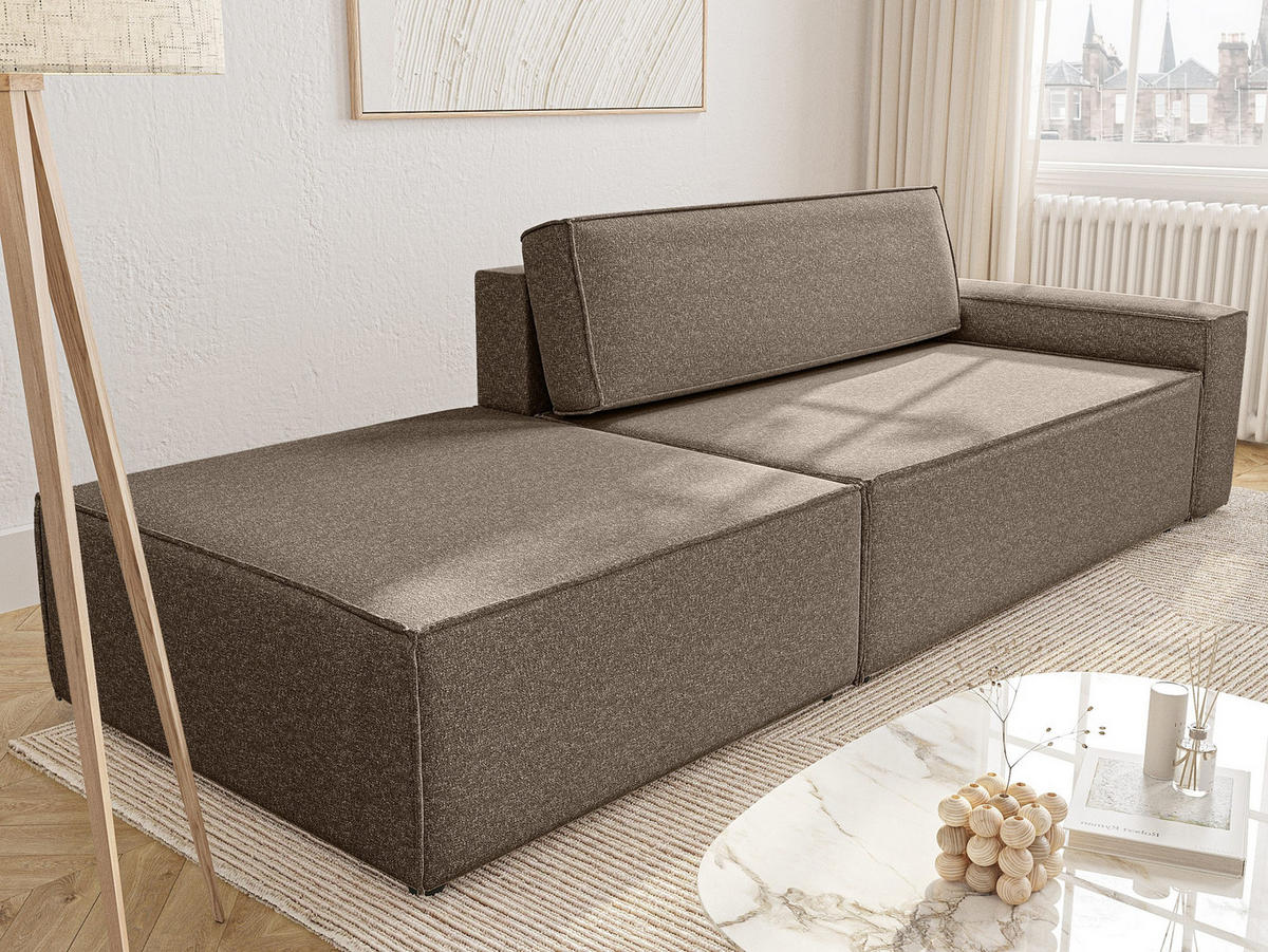SCHLAFSOFA Lummo Si mit Schlaffunktion, Braun - Braun, Textil (263/70/100cm) - Fedve