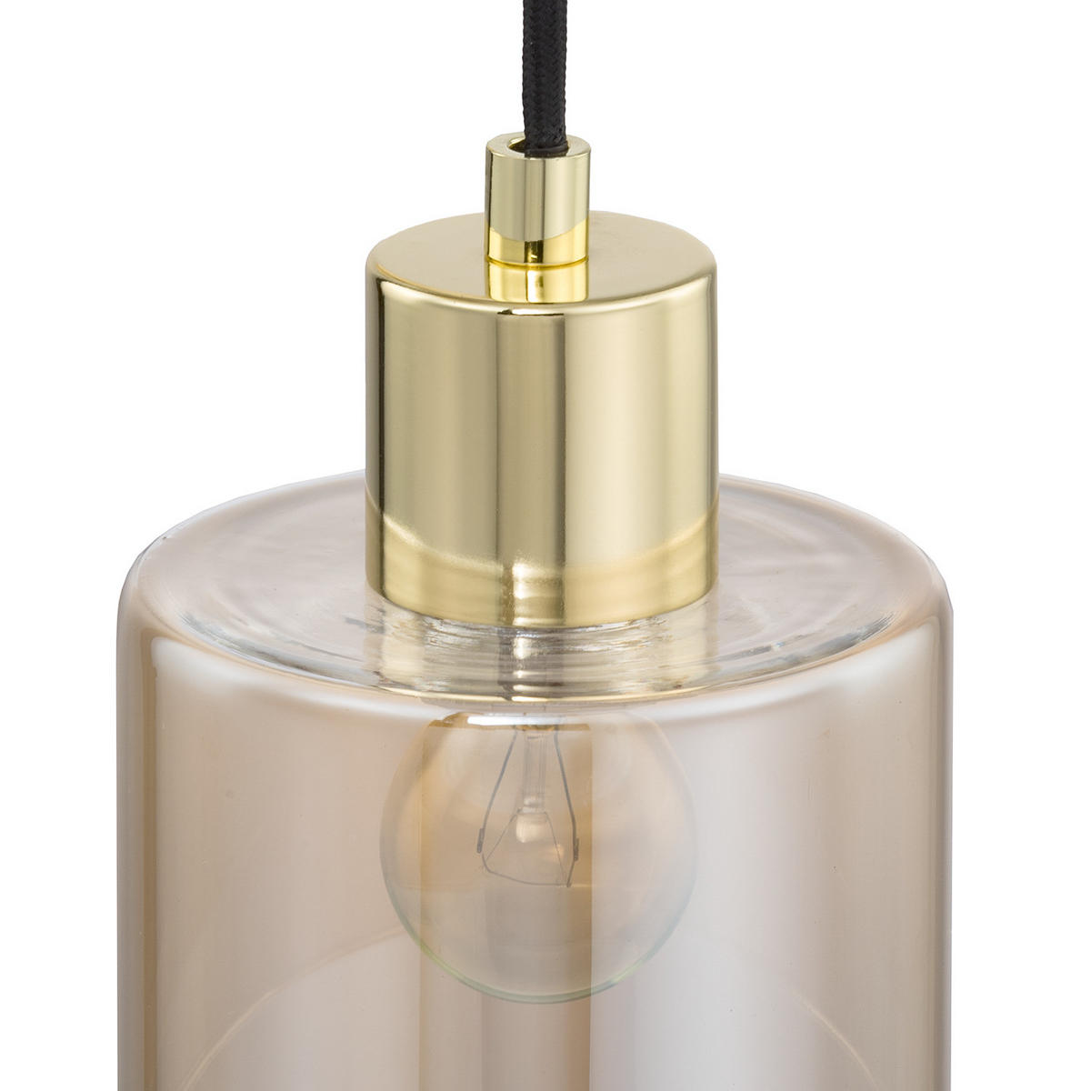 PENDELLEUCHTE - Metall / Glas, 3-flammig - Goldfarben, Glas (20/20/150cm) - home24