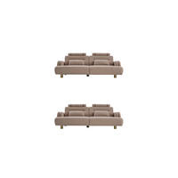 SITZGARNITUR Sandy Stellvariante:3+3 - Beige, Holz/Textil (230/90/100cm) - Villa Möbel