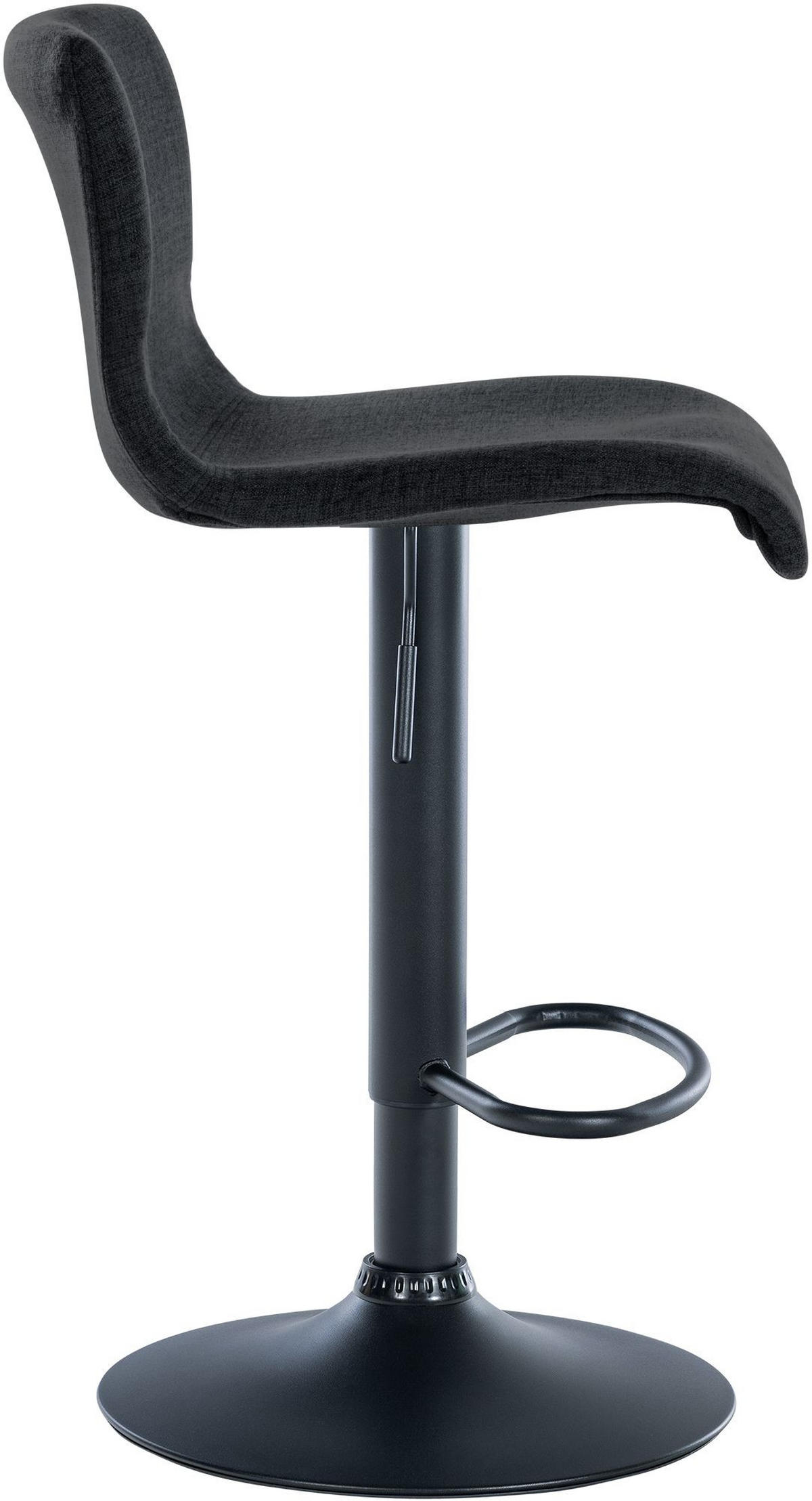 BARHOCKER 2er Set Stoff schwarz - Schwarz, Textil/Metall (39/84/36cm) - CLP