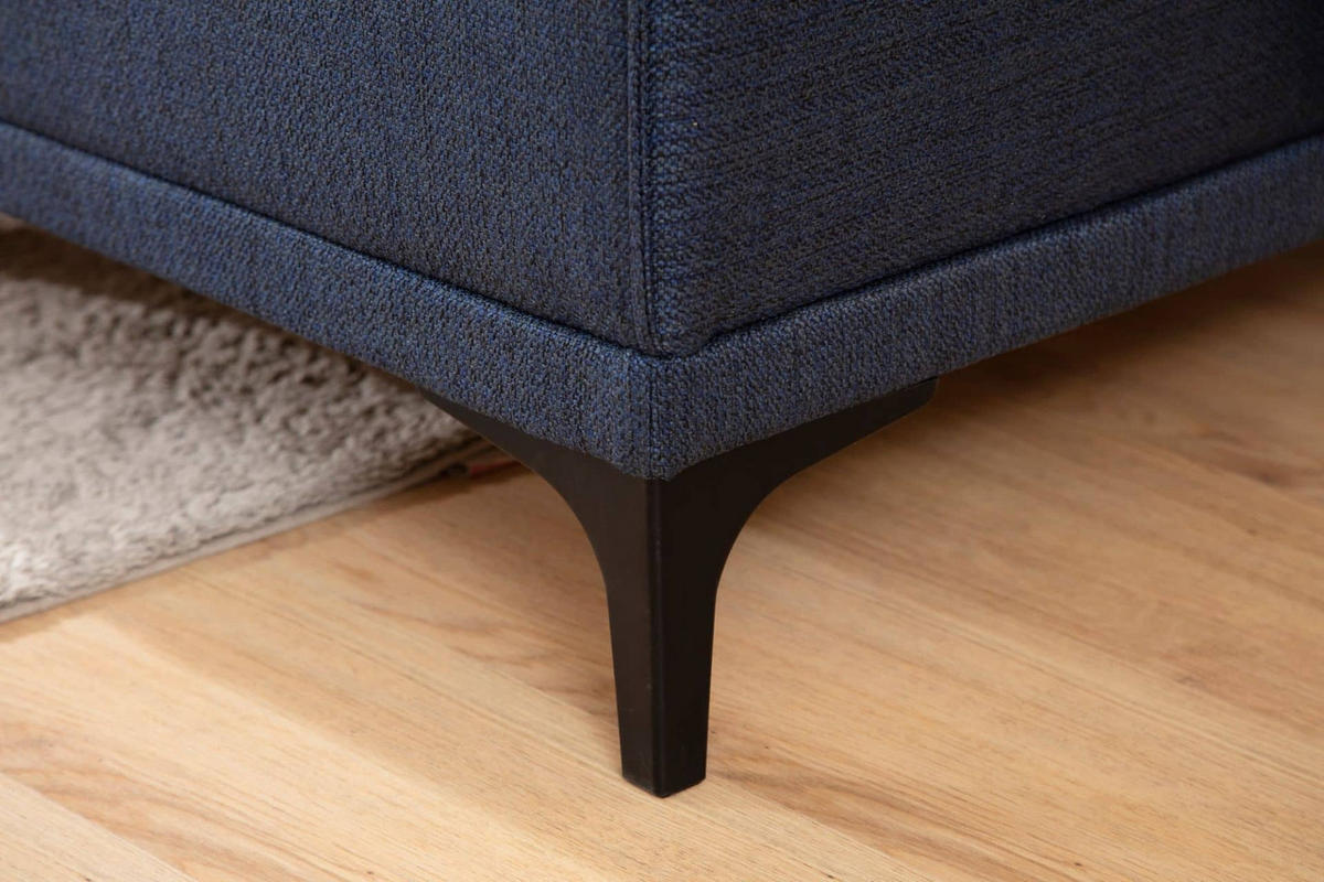 ECKSOFA modern inklusive Zierkissen - Blau/Schwarz, Holz/Kunststoff (250/145cm) - myHomelando