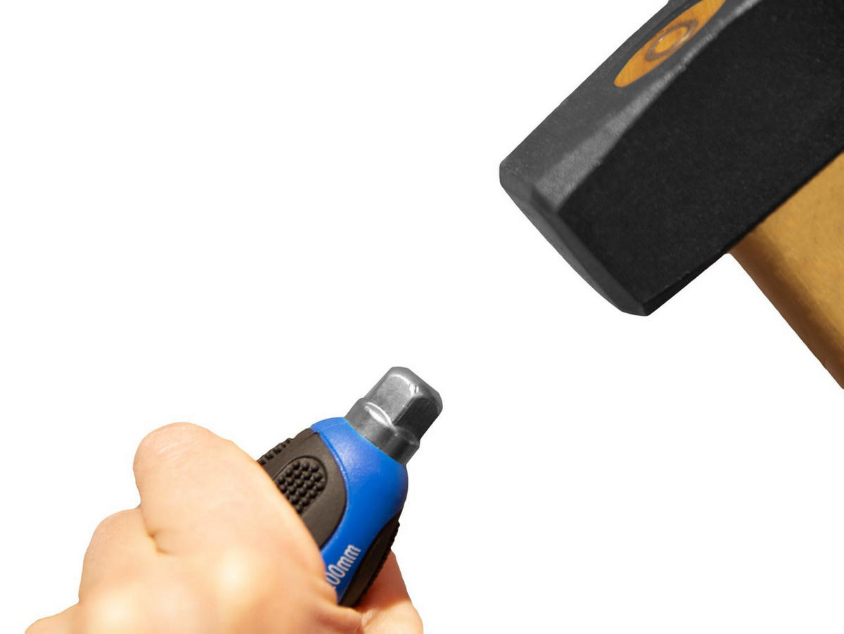 SCHRAUBENDREHER-SATZ MIT SCHLAGKAPPE, 12-TLG, SCHLITZ, PH PHILLIPS - Multicolor, Kunststoff/Metall (40/71cm) - BRILLIANT TOOLS