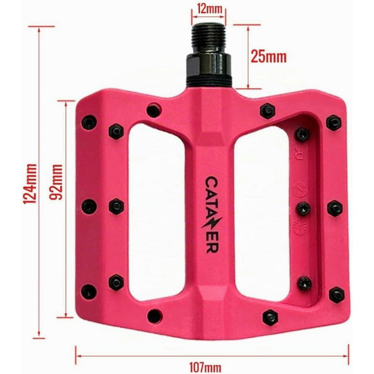FAHRRADPEDALE Nylonfaser Pink 1 Paar - Pink, Kunststoff (10.7/1.8/12.4cm)