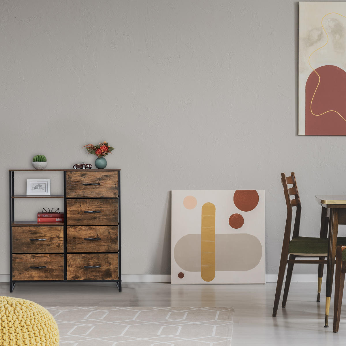 KOMMODE - Braun, Holz/Holzwerkstoff (84/92/32cm) - Relaxdays