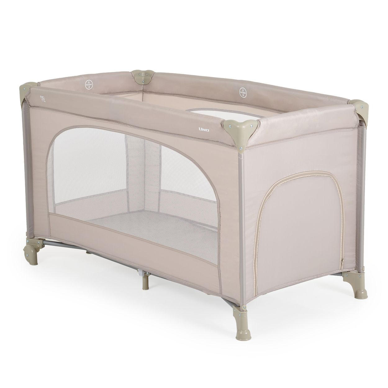 REISEBETT Uno Faltmatratze beige Räder Laufstall klappbar Aufbewahrungstasche - Beige, Kunststoff (60/120cm) - Moni