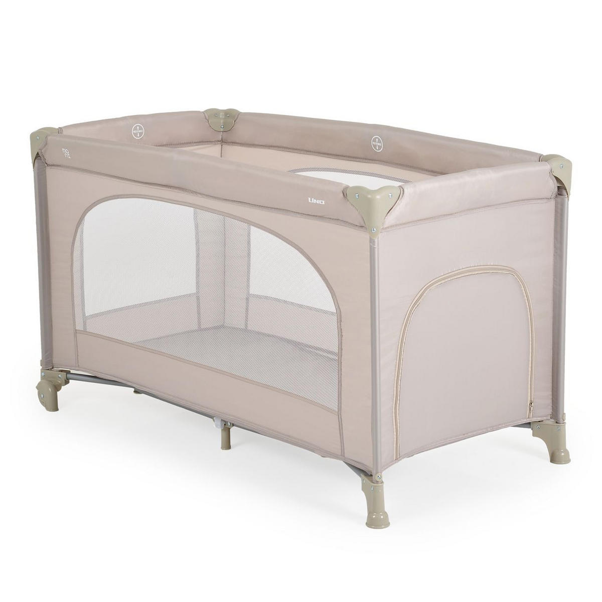 REISEBETT Uno Faltmatratze beige Räder Laufstall klappbar Aufbewahrungstasche - Beige, Kunststoff (60/120cm) - Moni