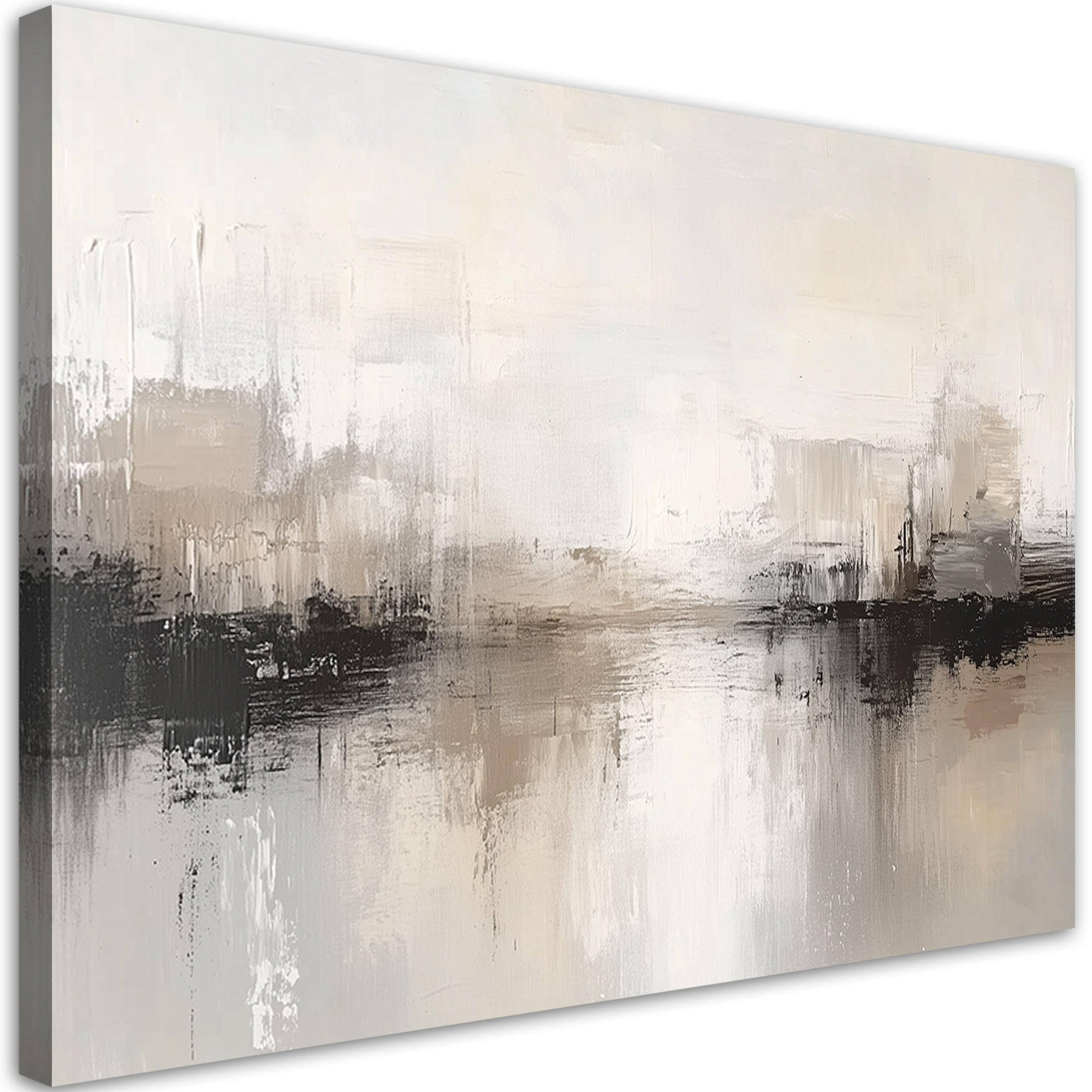 LEINWANDBILD Moderne Grau-Beige-Abstraktion 100x70cm - Grau, Textil (100/70cm) - Feeby