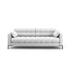 SOFA Mamaia aus strukturiertem Stoff hellgrau 4 Sitzplätze - Hellgrau, Textil (92/75/217cm) - Micadoni