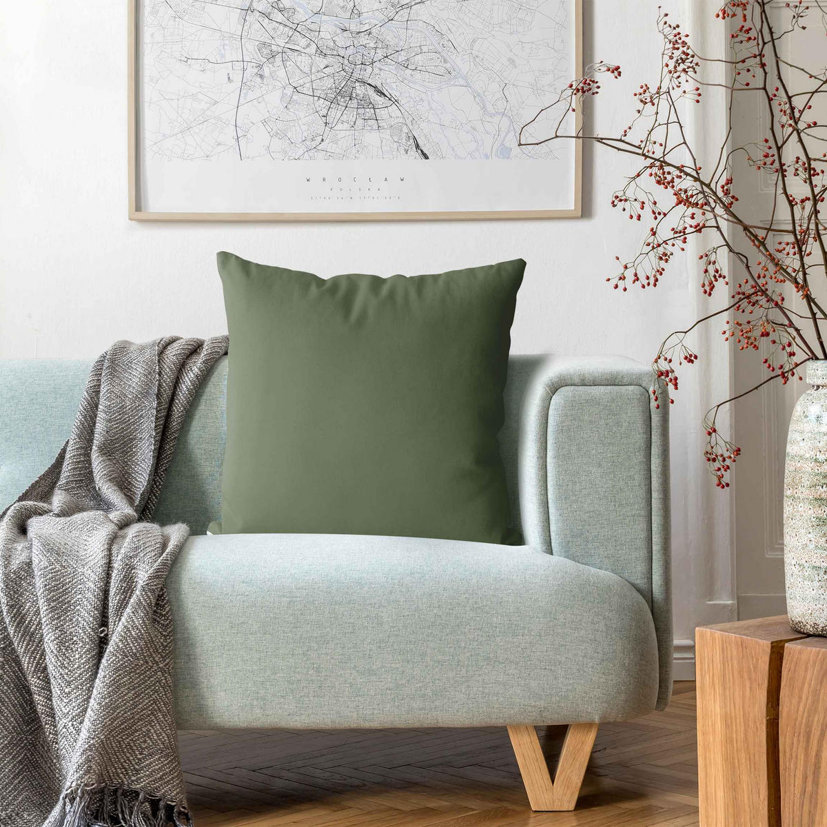 DEKOKISSEN Balmy Basil 50/50 cm - Grün, Textil (50/50/10cm) - Bilderwelten