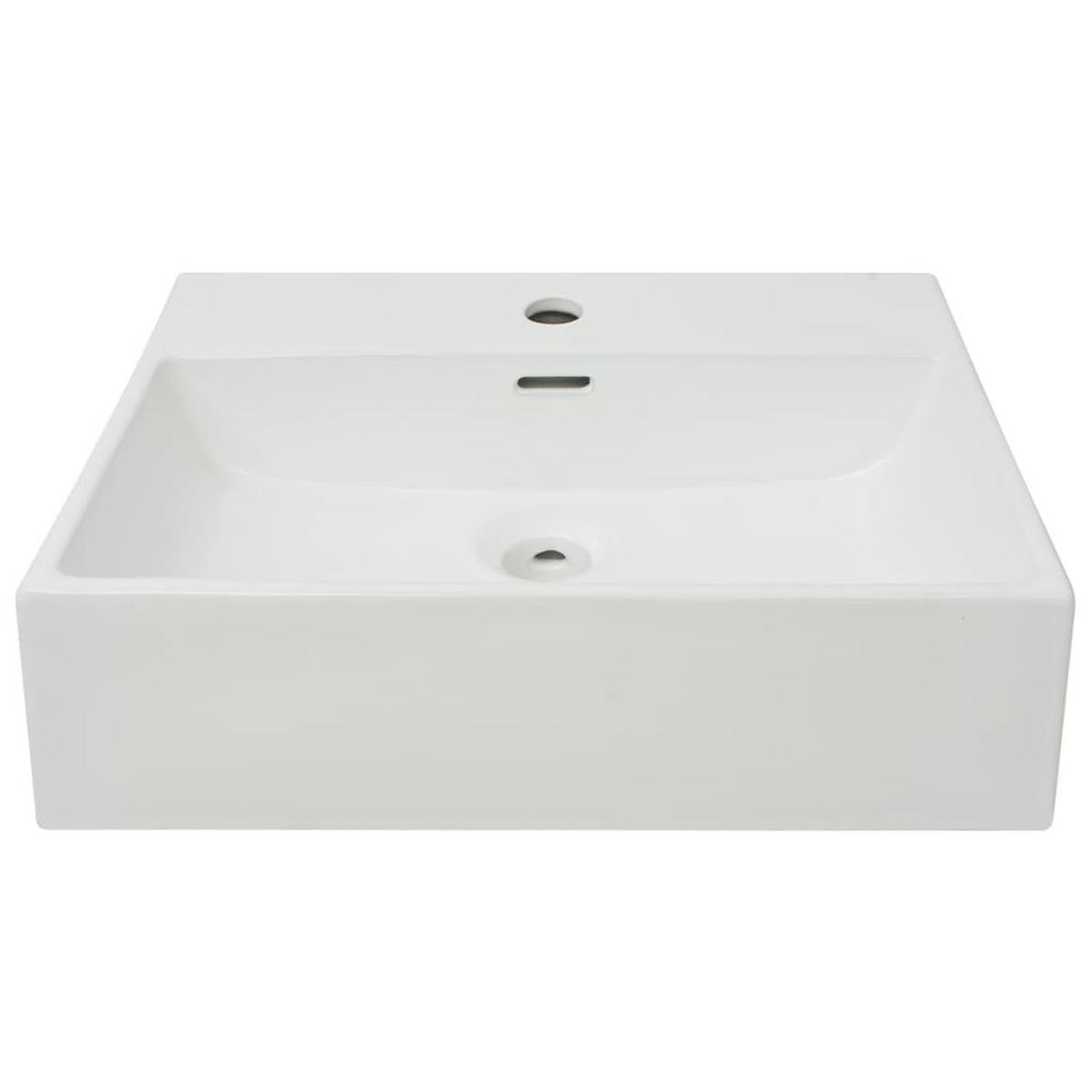 WASCHBECKEN Kutzer 51.5/38.5/15 cm - Weiß, Keramik (51.5/15/38.5cm) - Nettlife