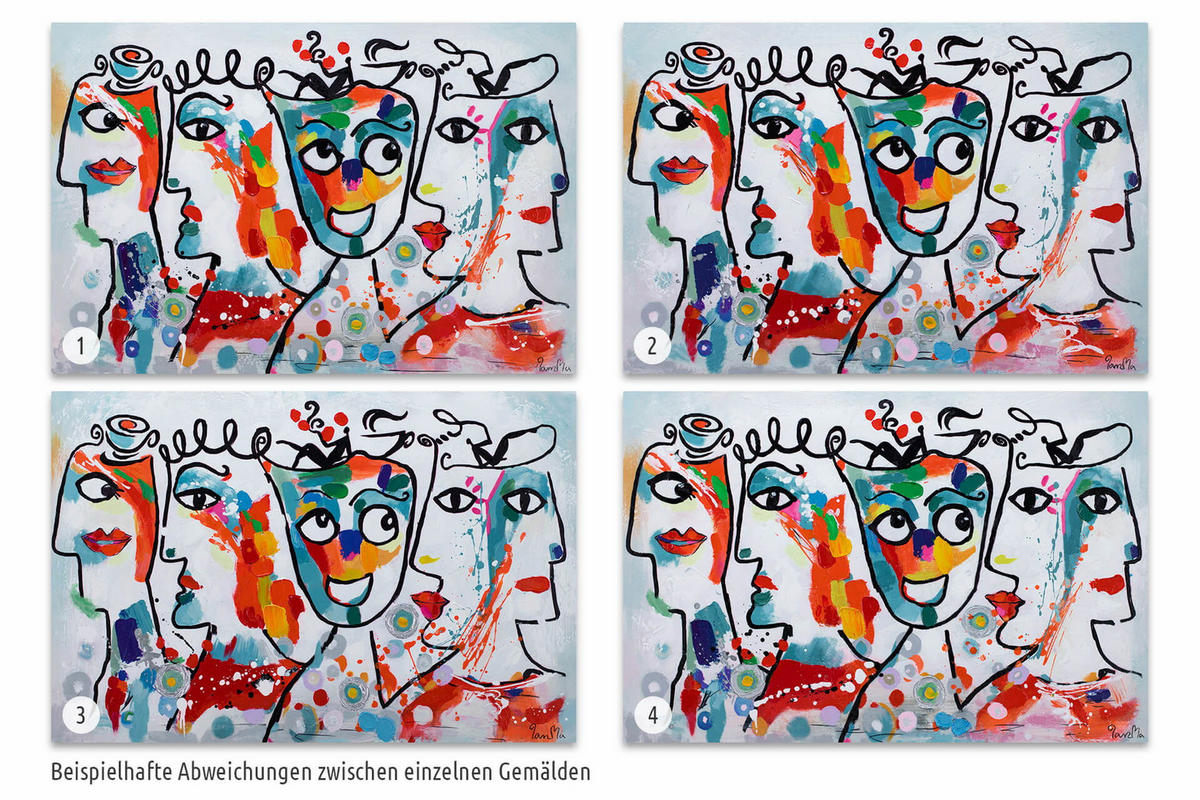 ÖLGEMÄLDE 90/60 cm - Multicolor, Holz/Textil (1.36/60cm) - KUNSTLOFT