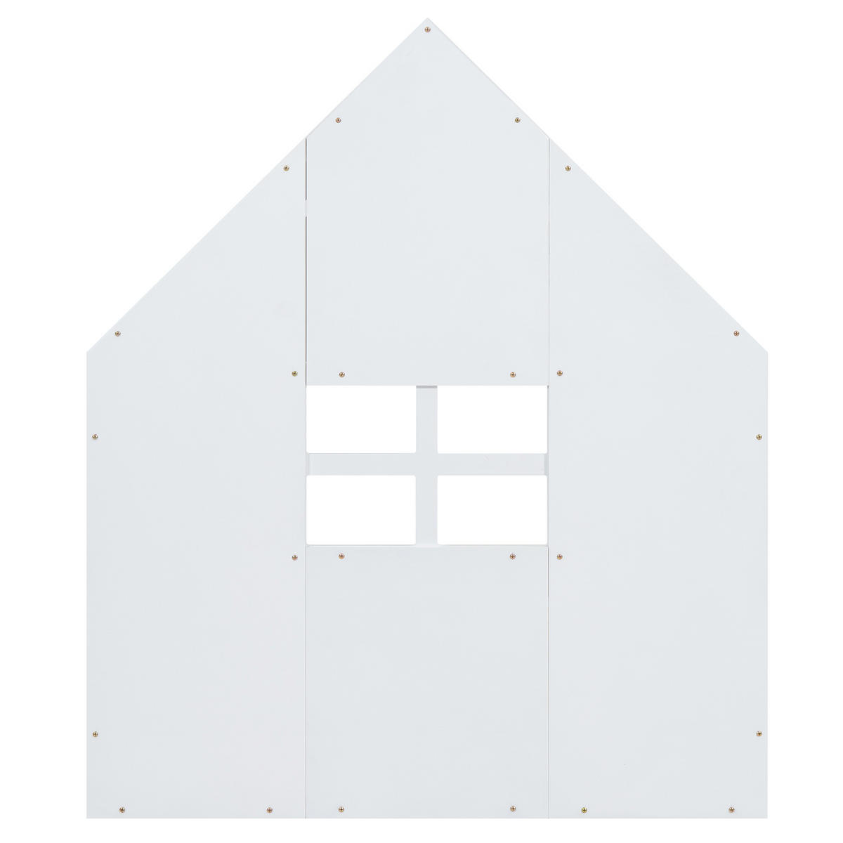 KINDERBETT 90x200cm Weiß Flachbett Hausleiste - Weiß, Holz (90/200cm) - FLIEKS