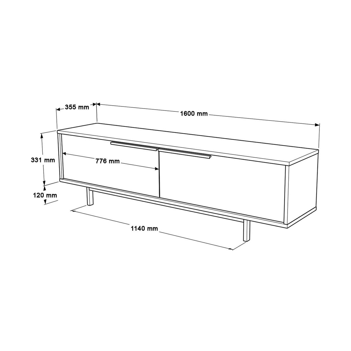 LOWBOARD Hellbraun 35,5/160/45 cm - Braun, Holzwerkstoff (160/45/35.5cm) - Mobili Rebecca