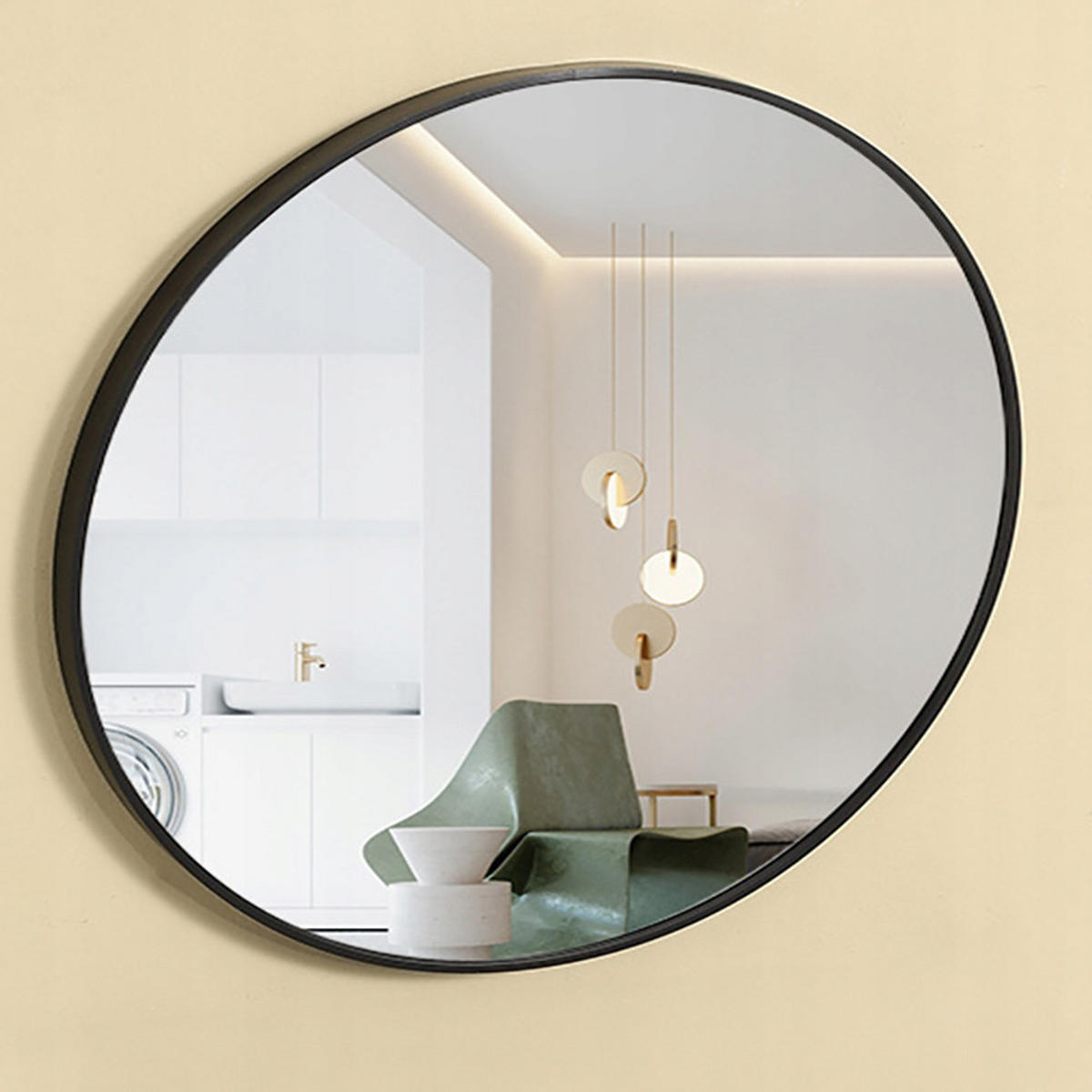 BADEZIMMERSPIEGEL schwarz 50/50/2 cm - Schwarz, Glas (50/50/50cm) - MUVU