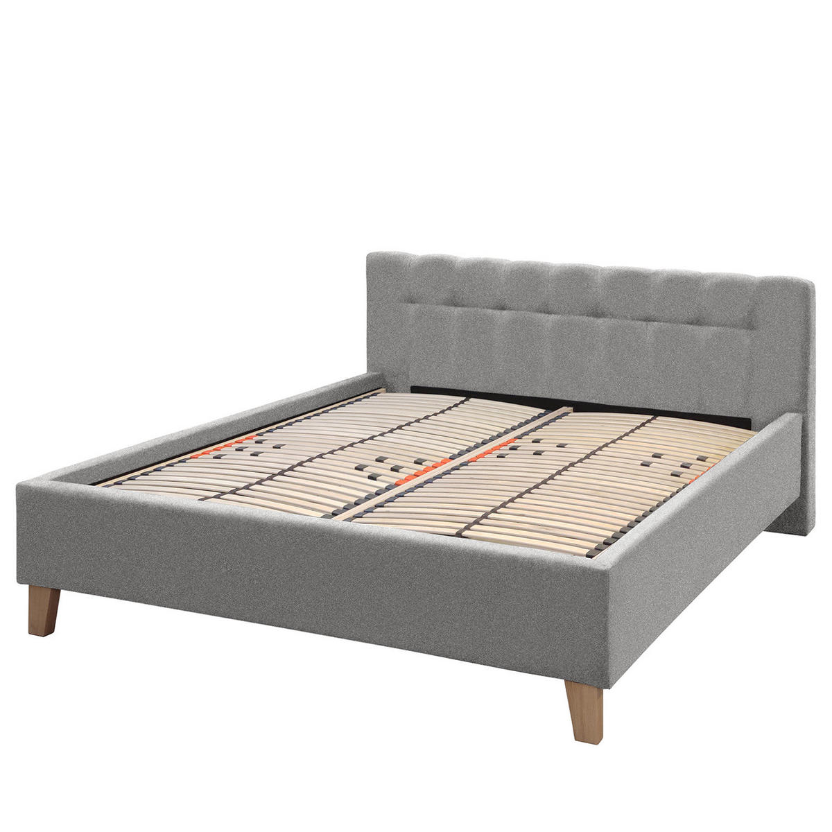 POLSTERBETT - Webstoff - Grau, Textil (200/200cm) - home24