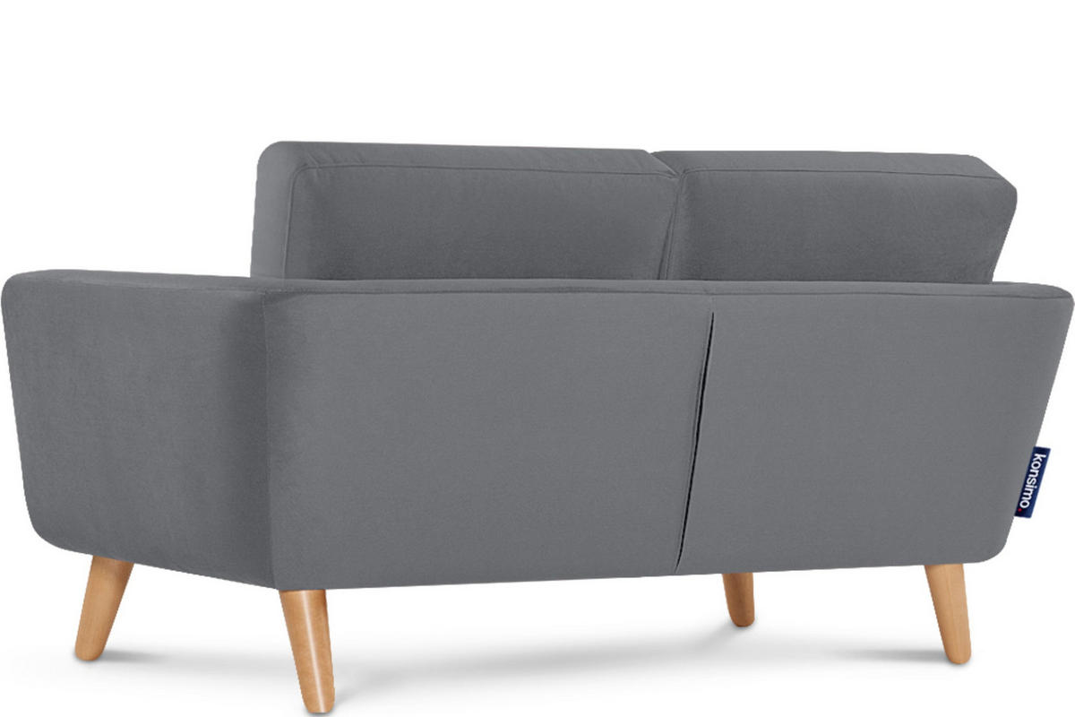 2-SITZER-SOFA TAGIO mit Armlehnen, grau - Braun/Grau, Buchenholz/Textil (153/80/84cm) - KONSIMO®