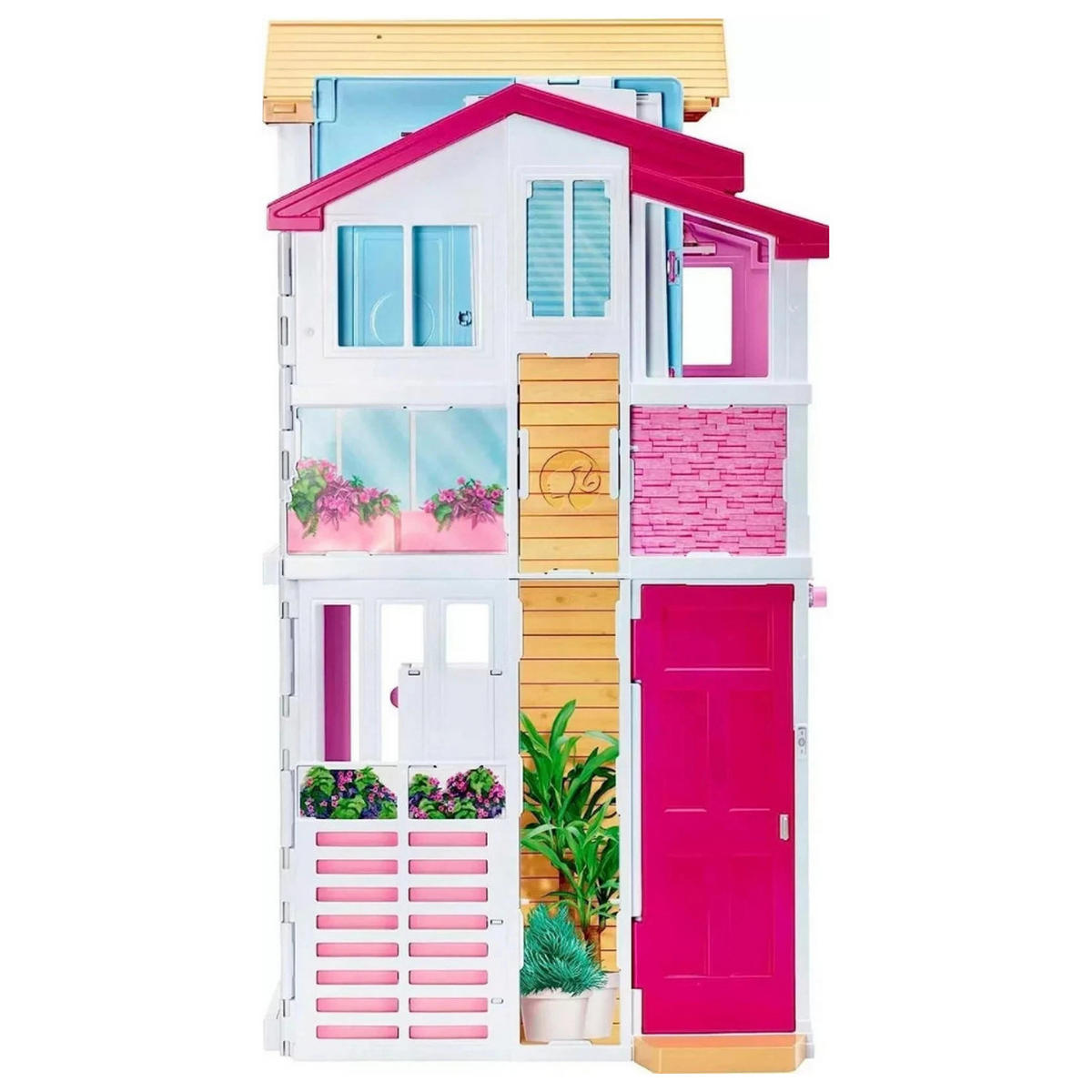 PUPPENHAUS Stadthaus Barbie 3Etagen Spielset - Pink, Kunststoff - Barbie